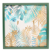 Grüner Holzschlüsselketten 5 -Seter -Blätter CM29X29X3