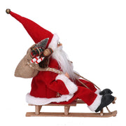 Santa Claus Stoff auf Red Sled CM33X12H25