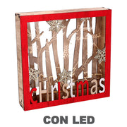 Holzdekoration Rot LED CM22X4.5H22