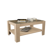 Wohnzimmertisch mit Glasregal Olmo Farbe H41x90x60 cm