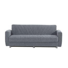 3 -Seerer -Sofa Bett in grauem Stoff mit Behälter 214x80xh.83 cm effektiv