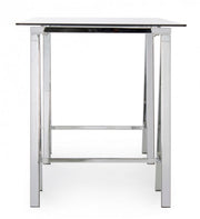 Moderner Chrom -Alchemie -Schreibtisch mit Glas Top 140x70x76H CM