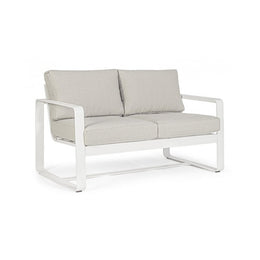 Zwei -Seerer -Außensofa weißer Merrigan 134x78x H84 cm