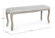Klassische Bank Holz Velvet Grey Mathilde 110 x 36 x 47 cm