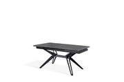 Vintage Grey Extendable Table - Matt Black 90 cm x 160-240 cm cm H. 76 cm