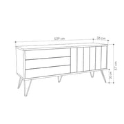 Picadilly -TV -Halter mit Anthrazitstruktur und 2 Limosttüren H 57 x L 139 x P 36 cm