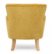 Vintage Chenille -Sessel in Ocker -Samt gepolstert