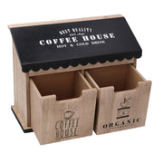 Holzhalter 2 Schubladen rechteckiger schwarzer CM23,5x10,7H18