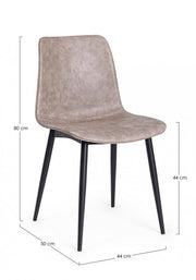 2x Kyra Schwarzer Stuhl Pu Beige Vintage