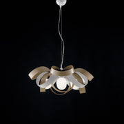 Vier Licht 66x H28 cm stillende Kronleuchter in weißem Eisen.