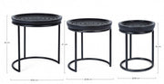 Set 3 Tische Kirtan Design Schwarz