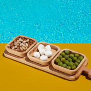 Magerer mit Buchenholzgriff mit 3 Tabletts