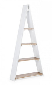 Schwarzweißes MDF -Regal vier Regale Maison 65x17x H137 cm