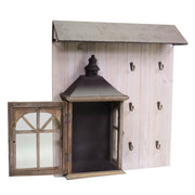 Holzbügel mit brauner Laterne 65 x 55,5 x H 15,5