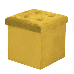 Pouf Velluto Giallo Bild CM38X38H38