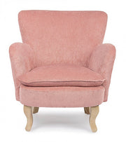 Vintage Chenille -Sessel in rosa Samt gepolstert