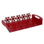 Metallschale Fiocco Rosso Rosso Rechteckiger Schnee CM41X20H6.5