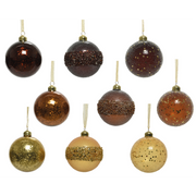Aided Christmas Ball Braun - Gold Ø8 cm