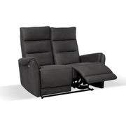 2 -seerer -Sofa mit 2 elektrischen Liedern grauer Nabuk -Effekt 135 x 98 x 109 cm