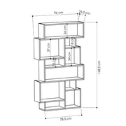 Anthrazit Bifacceral Horizontal Bookshop mit 10 offenen Fächern L 96 x P 25,5 x H 168,5 cm