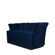 Argentario Sofa 2 Sitzer Samt Blue Night Base Black Effez