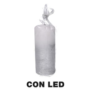 Silber LED Paraffinkerker CM Ø8H18