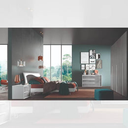 Schlafzimmer Jolanda Cemento und frassiertes Weiß