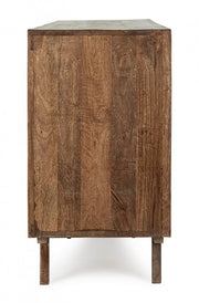 Credenka 2 Türen - 3 Schubladen braun im Vintage -Stil Holz
