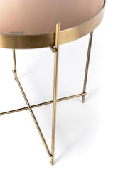 Temperierer Glas Tisch und Metall, Abmessungen 38 x 38 x 43 cm