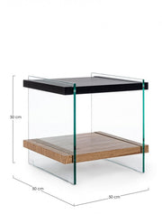 2p Linie Holz schwarz 50x50 Tisch