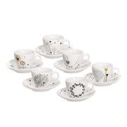 Kaffeetasse mit weißer Untertasse Iris Goldy Set 6