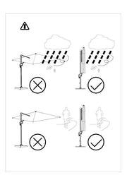 Aluminium -Regenschirm -Sandfarbe und 4x4 m Seitenstange