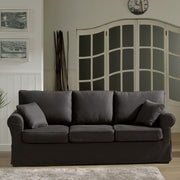 SORO 95 215 cm Grey Country Sofa 3 Sitzer.