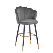 Estrograu Samthocker mit goldenen Klemmen 50x5x110 cm