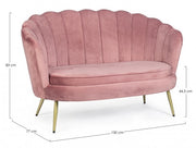 2 Sitzsofa -Samteffekt Giliola Rosa Antico