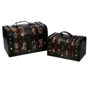 Holzkiste 1-2 Rechteckige schwarze CM29X19H19