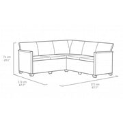 Stellen Sie die Emma -Ecke Grafite mit Kissen ein