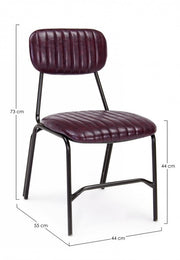 Debbie Bordeaux Vintage Chair in Eco -Leather