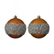 Pallina Weihnachtsball in verschiedenen Glas Ambra Silber 8 cm PCs 1