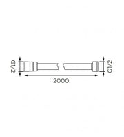 Flexible Stahldusche mit doppelter Kupplung von 200 cm.