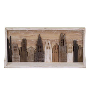 Shabby Regal mit Häusern 82 x 20 x 38 h cm cm