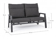 2 -seerer -Sofa mit Liegerkissen mit Anthrazit -Kledi -Kissen