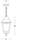 Große Aufhängung E27 schwarzer Quadratlinie