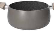 Nicht -Schicht -Topf 2 Tortora Aluminium -Griffe 24x11.5H CM