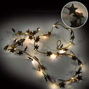 Brown Stars Festone mit 20 Micro LEDCM210XH200X1 - Batterie
