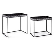 Setzen Sie 2 Inky Black Metall -Tische