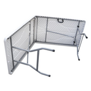 Klapptisch mit weißem Harzkoffer Eisenstruktur 244x76x74 EG45065 Schließbar