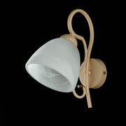 Elfenbein Eisenanwendung Ein leichter Lampenschirm in weißem Alabaster -Glas 22x H25 cm