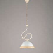 Gold Eisenkronleuchter ein weißes Glas und Bernstein Licht 30x H48 cm