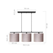 Medusa -Suspensionslampe ASZ1532 mit Beige Effez Stoff Paralums